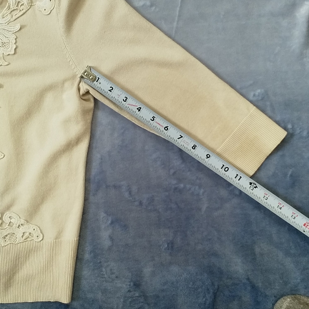 White House Black Market Tan Cardigan Med